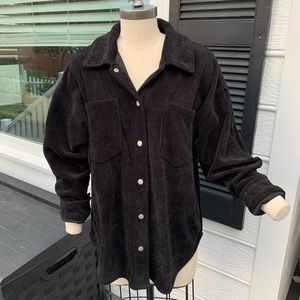 Corduroy button up shacket